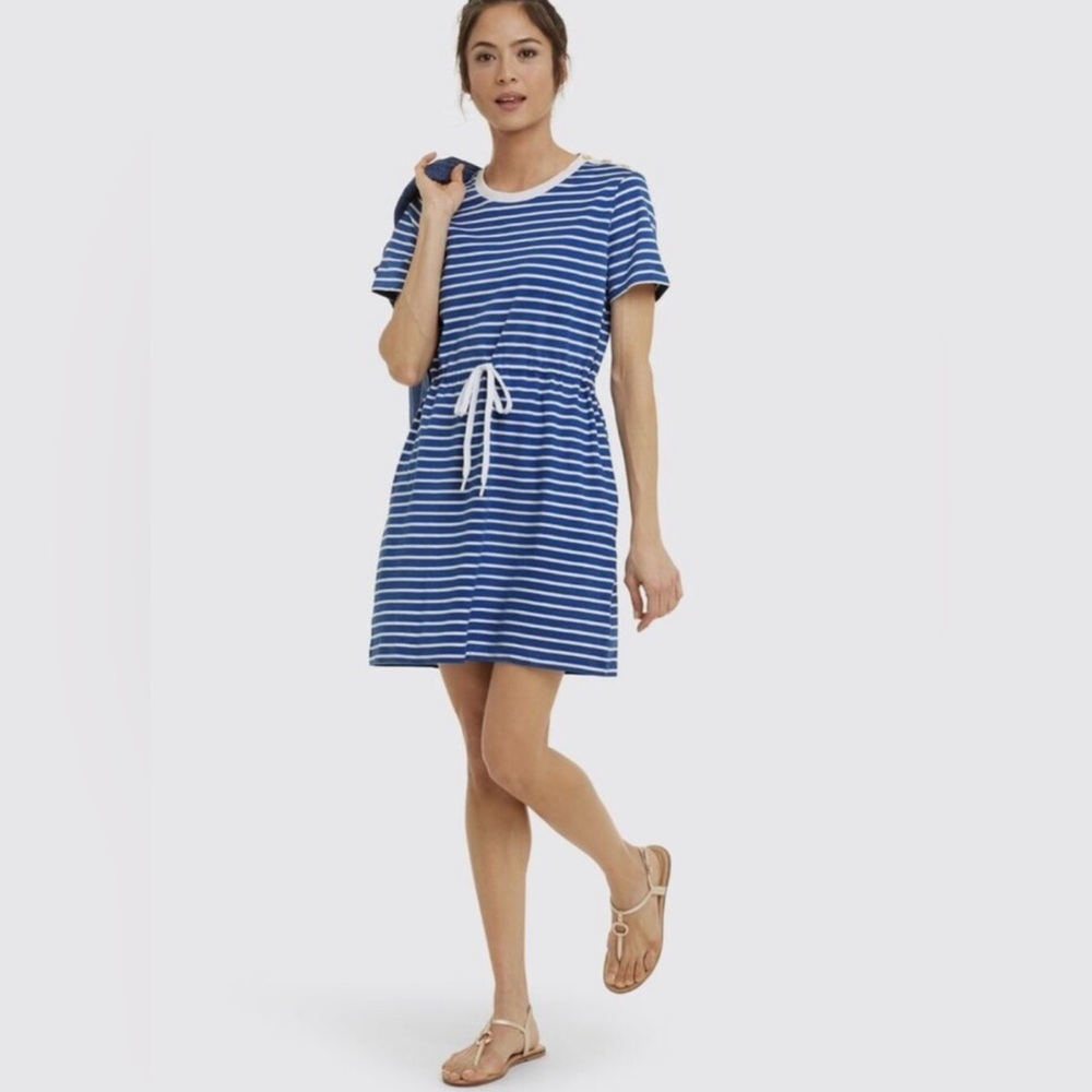 Draper James Tie Waist Dress in Nautical Stripe
